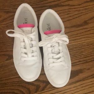 J Crew women’s Road trip sneakers with Hot pink trim sz 6.5